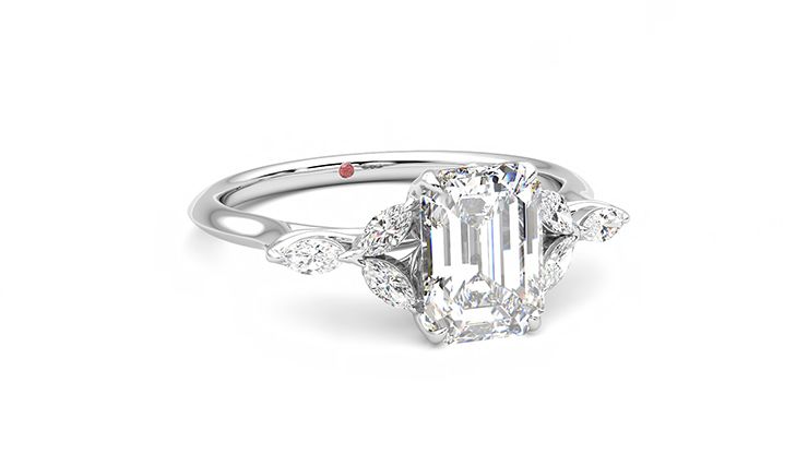 Taylor & Hart Tamora Emerald Engagement Ring 360 degree image 4