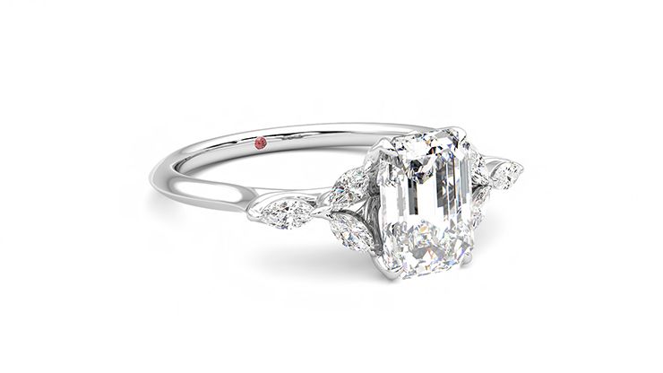 Taylor & Hart Tamora Emerald Engagement Ring 360 degree image 5