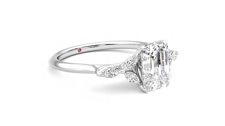Taylor & Hart Tamora Emerald Engagement Ring 360 degree image 6