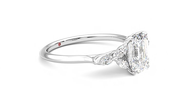 Taylor & Hart Tamora Emerald Engagement Ring 360 degree image 7