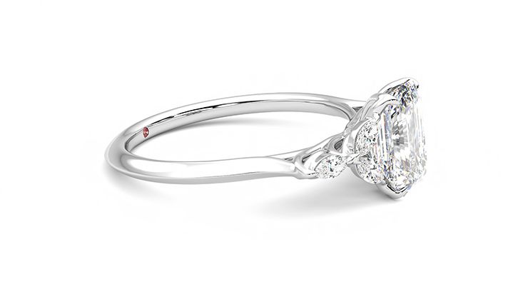 Taylor & Hart Tamora Emerald Engagement Ring 360 degree image 8