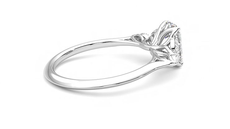 Taylor & Hart Tamora Emerald Engagement Ring 360 degree image 11