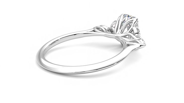 Taylor & Hart Tamora Emerald Engagement Ring 360 degree image 12