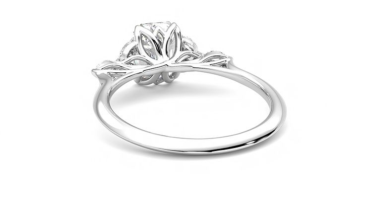 Taylor & Hart Tamora Emerald Engagement Ring 360 degree image 16
