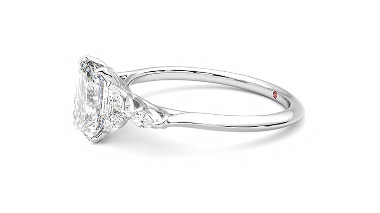 Taylor & Hart Tamora Emerald Engagement Ring 360 degree image 22