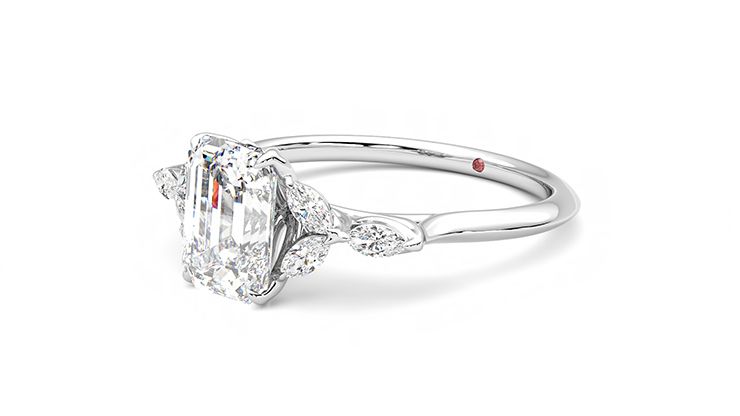 Taylor & Hart Tamora Emerald Engagement Ring 360 degree image 24