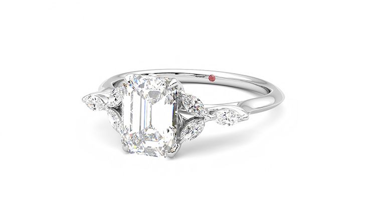 Taylor & Hart Tamora Emerald Engagement Ring 360 degree image 26