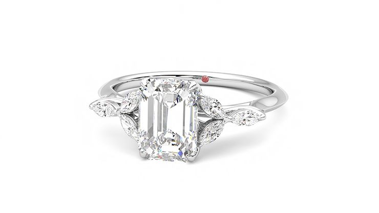 Taylor & Hart Tamora Emerald Engagement Ring 360 degree image 27