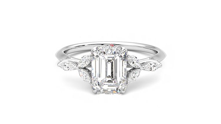 Taylor & Hart Tamora Emerald Engagement Ring 360 degree image 29