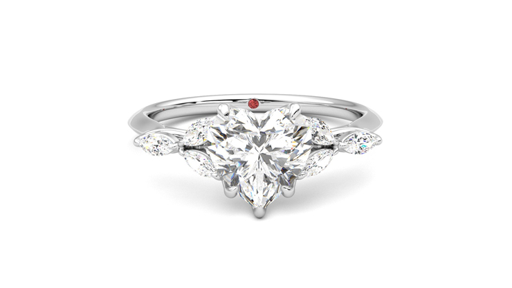 Taylor & Hart Tamora Heart Engagement Ring 360 degree image 1