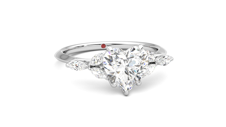 Taylor & Hart Tamora Heart Engagement Ring 360 degree image 3