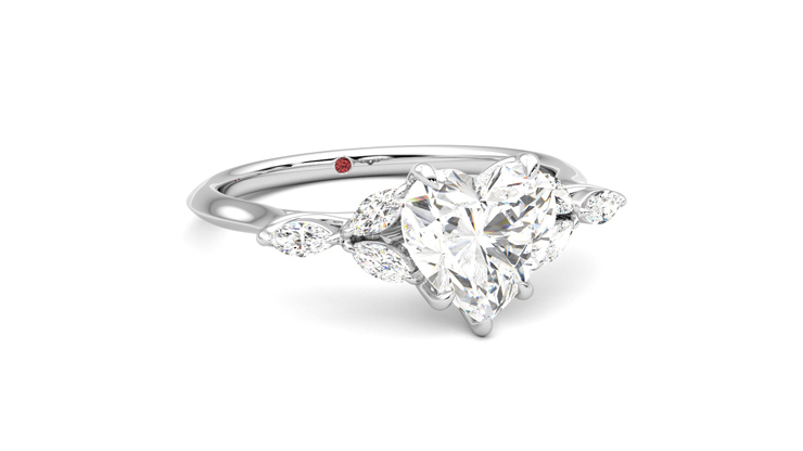 Taylor & Hart Tamora Heart Engagement Ring 360 degree image 4