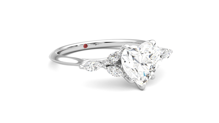 Taylor & Hart Tamora Heart Engagement Ring 360 degree image 5