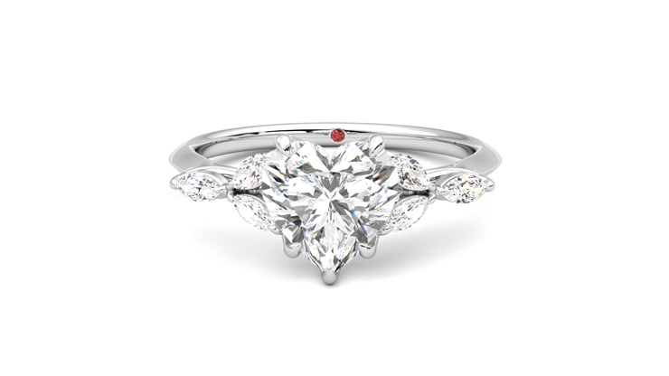 Taylor & Hart Tamora Heart Engagement Ring 360 degree image 29