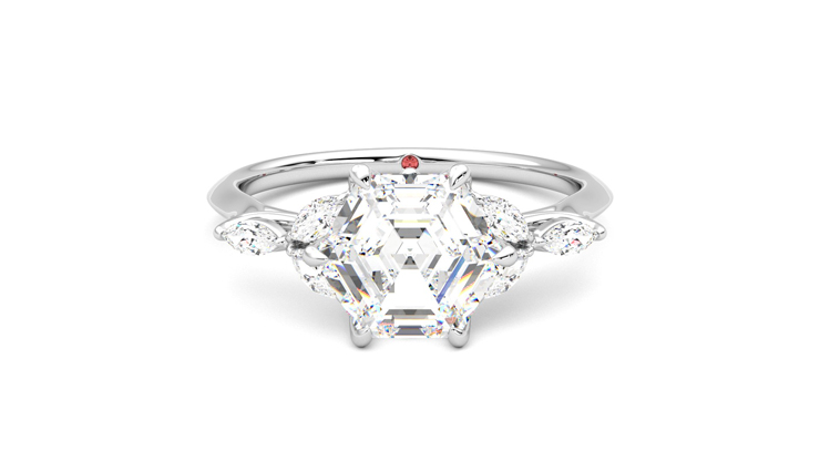 Taylor & Hart Tamora Hexagonal Engagement Ring 360 degree image 0