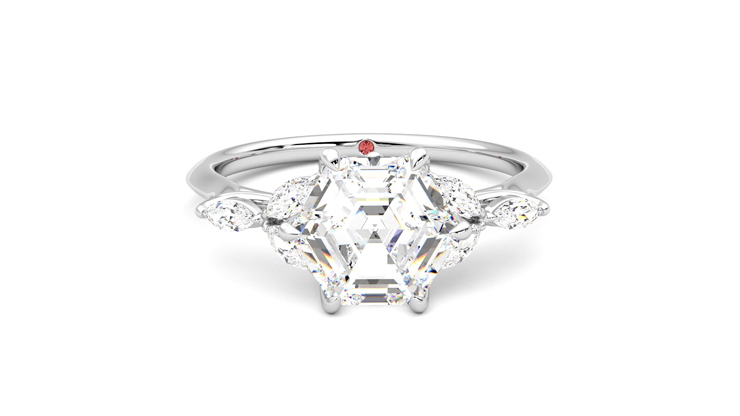 Taylor & Hart Tamora Hexagonal Engagement Ring 360 degree image 1