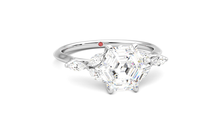 Taylor & Hart Tamora Hexagonal Engagement Ring 360 degree image 3