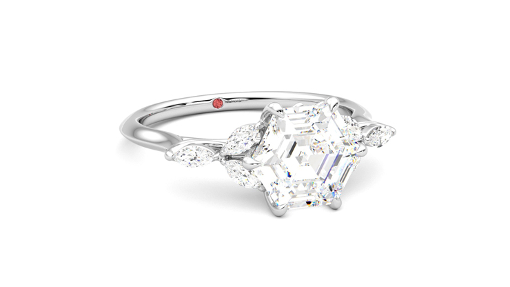Taylor & Hart Tamora Hexagonal Engagement Ring 360 degree image 4