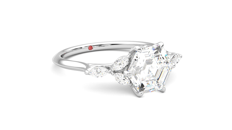 Taylor & Hart Tamora Hexagonal Engagement Ring 360 degree image 5