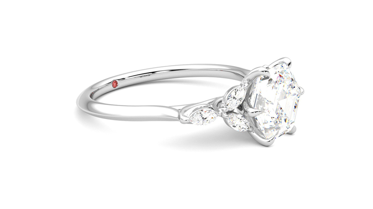 Taylor & Hart Tamora Hexagonal Engagement Ring 360 degree image 7
