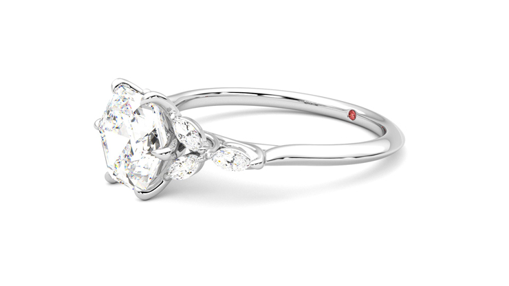 Taylor & Hart Tamora Hexagonal Engagement Ring 360 degree image 23