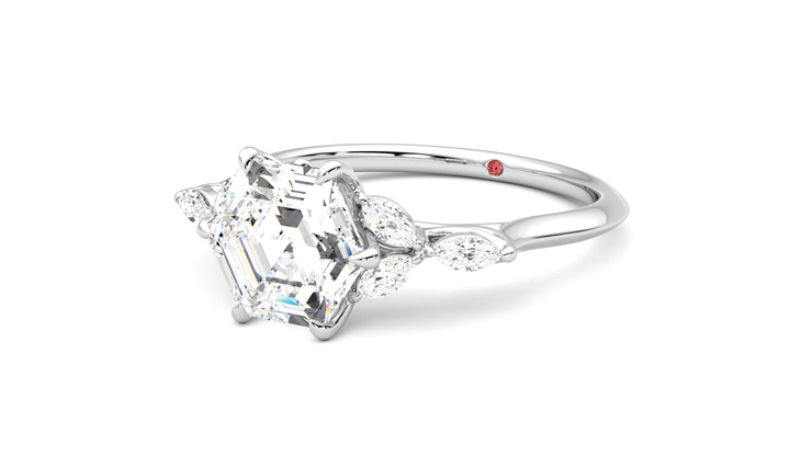 Taylor & Hart Tamora Hexagonal Engagement Ring 360 degree image 25
