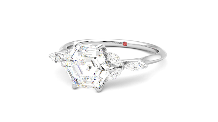 Taylor & Hart Tamora Hexagonal Engagement Ring 360 degree image 26
