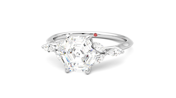 Taylor & Hart Tamora Hexagonal Engagement Ring 360 degree image 27