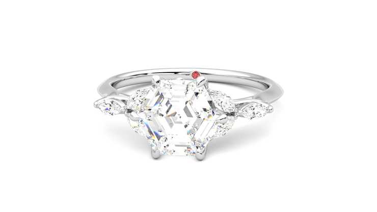 Taylor & Hart Tamora Hexagonal Engagement Ring 360 degree image 28