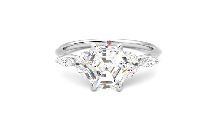 Taylor & Hart Tamora Hexagonal Engagement Ring 360 degree image 29