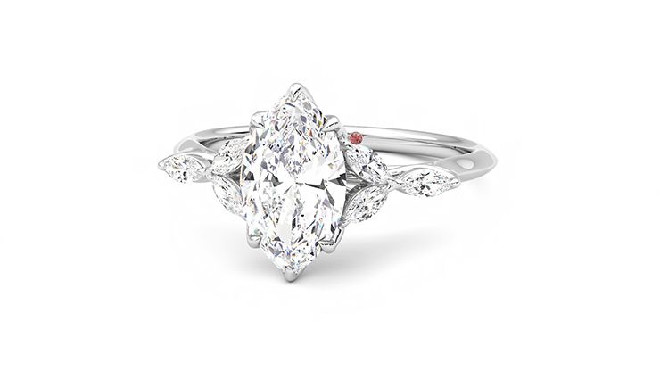 Taylor & Hart Tamora Marquise Engagement Ring 360 degree image 27