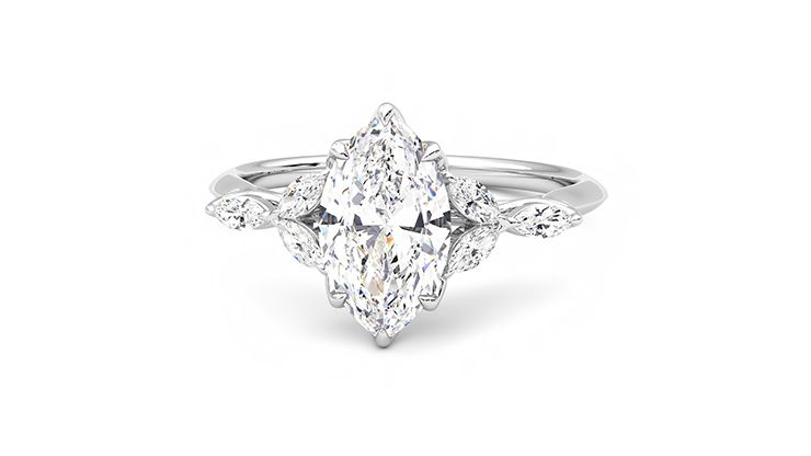 Taylor & Hart Tamora Marquise Engagement Ring 360 degree image 28