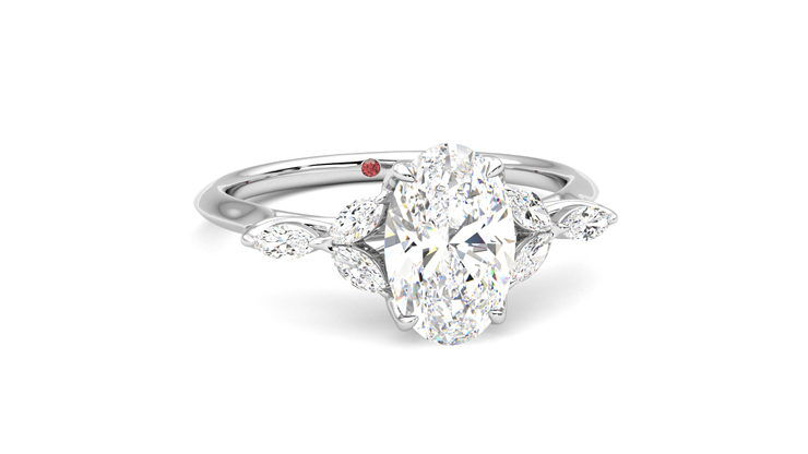 Taylor & Hart Tamora Oval Engagement Ring 360 degree image 3