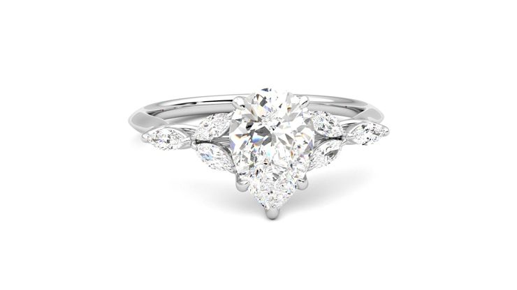 Taylor & Hart Tamora Pear Engagement Ring 360 degree image 1