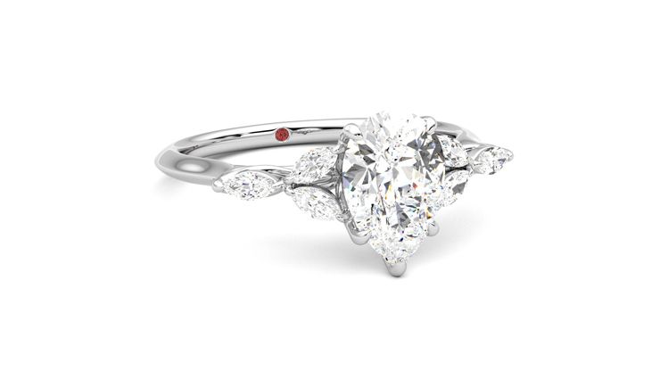 Taylor & Hart Tamora Pear Engagement Ring 360 degree image 3