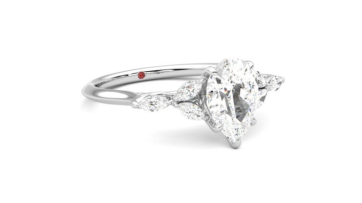 Taylor & Hart Tamora Pear Engagement Ring 360 degree image 4