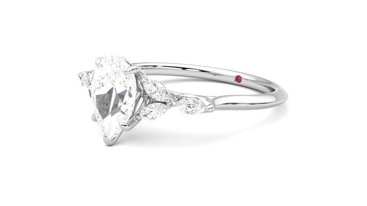 Taylor & Hart Tamora Pear Engagement Ring 360 degree image 24