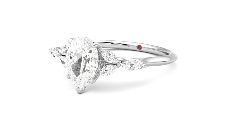 Taylor & Hart Tamora Pear Engagement Ring 360 degree image 25