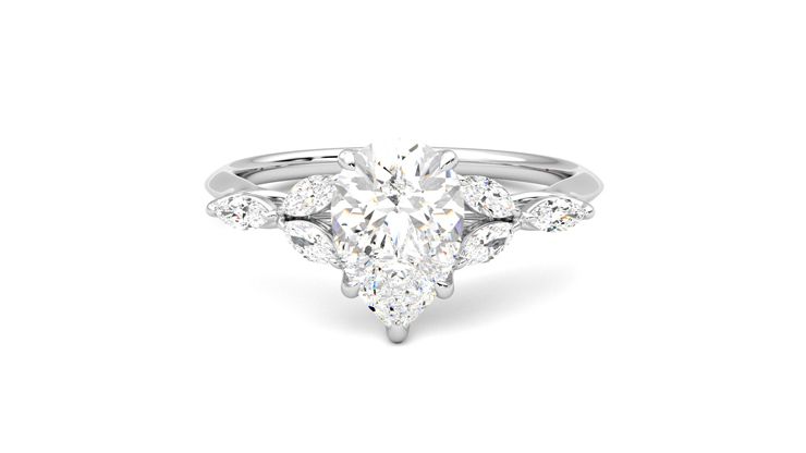 Taylor & Hart Tamora Pear Engagement Ring 360 degree image 29