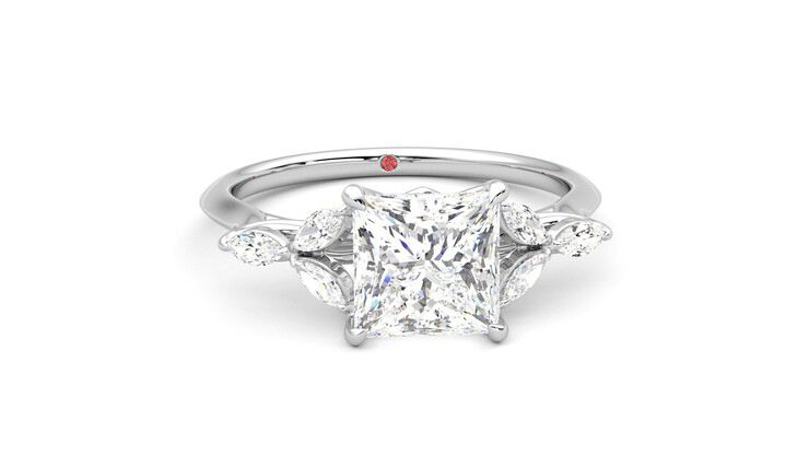 Taylor & Hart Tamora Princess Engagement Ring 360 degree image 2