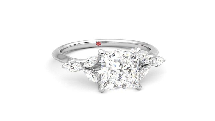 Taylor & Hart Tamora Princess Engagement Ring 360 degree image 3