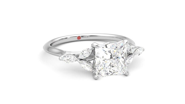 Taylor & Hart Tamora Princess Engagement Ring 360 degree image 4