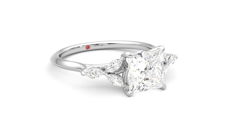 Taylor & Hart Tamora Princess Engagement Ring 360 degree image 5