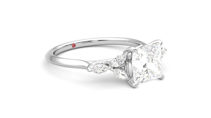 Taylor & Hart Tamora Princess Engagement Ring 360 degree image 6