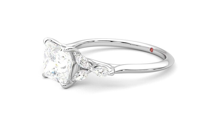 Taylor & Hart Tamora Princess Engagement Ring 360 degree image 23