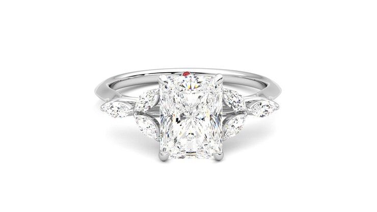 Taylor & Hart Tamora Radiant Engagement Ring 360 degree image 1