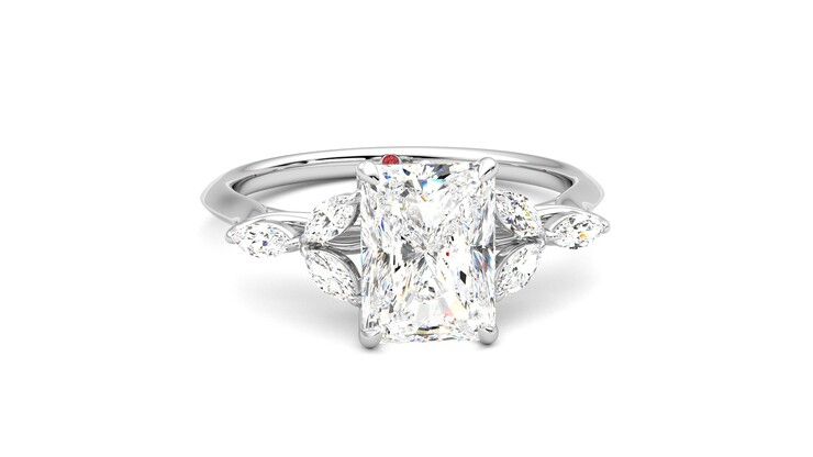 Taylor & Hart Tamora Radiant Engagement Ring 360 degree image 2