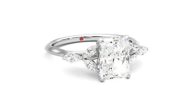 Taylor & Hart Tamora Radiant Engagement Ring 360 degree image 4