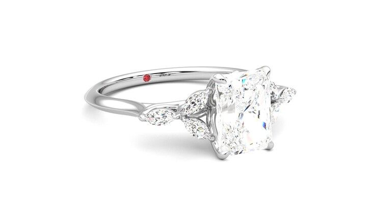 Taylor & Hart Tamora Radiant Engagement Ring 360 degree image 5