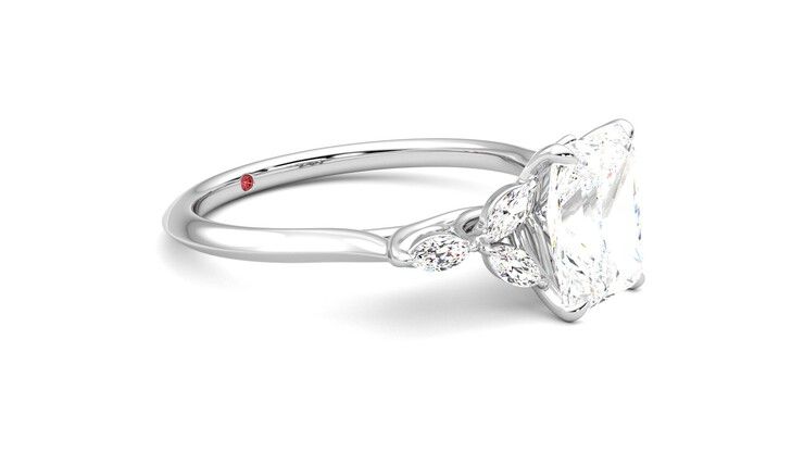 Taylor & Hart Tamora Radiant Engagement Ring 360 degree image 7